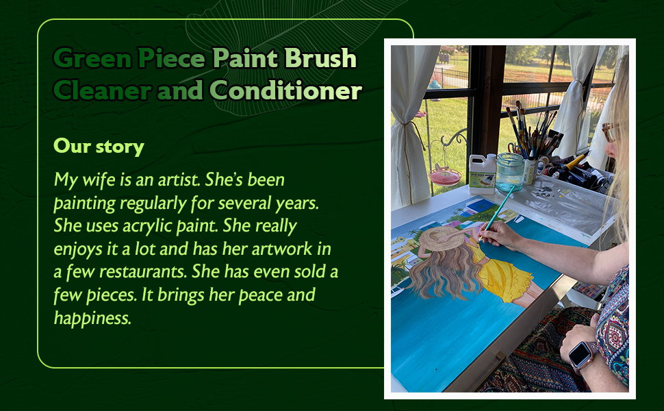 Green Piece paint brush cleaner